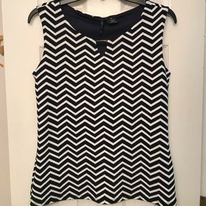 3 for $30 Navy blue and white chevron pattern top